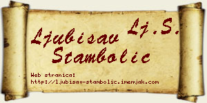 Ljubisav Stambolić vizit kartica